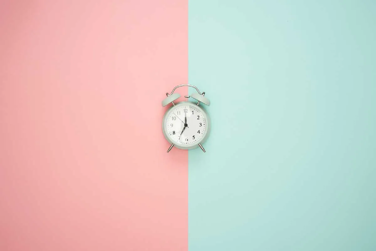 A Clock on a Multi-Colour Background