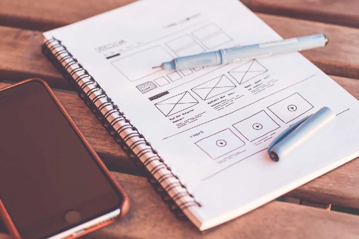 UX Sketch on a Pad of Paper