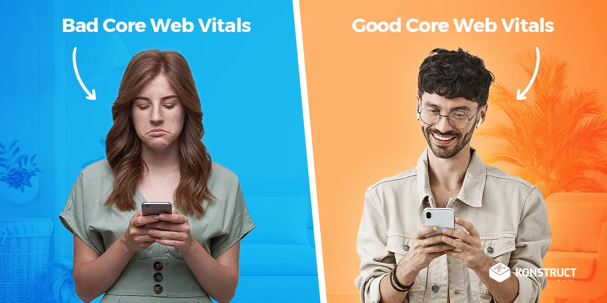 bad core web vitals vs. good core web vitals