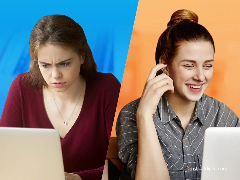 Poor brand voice vs. good brand voice