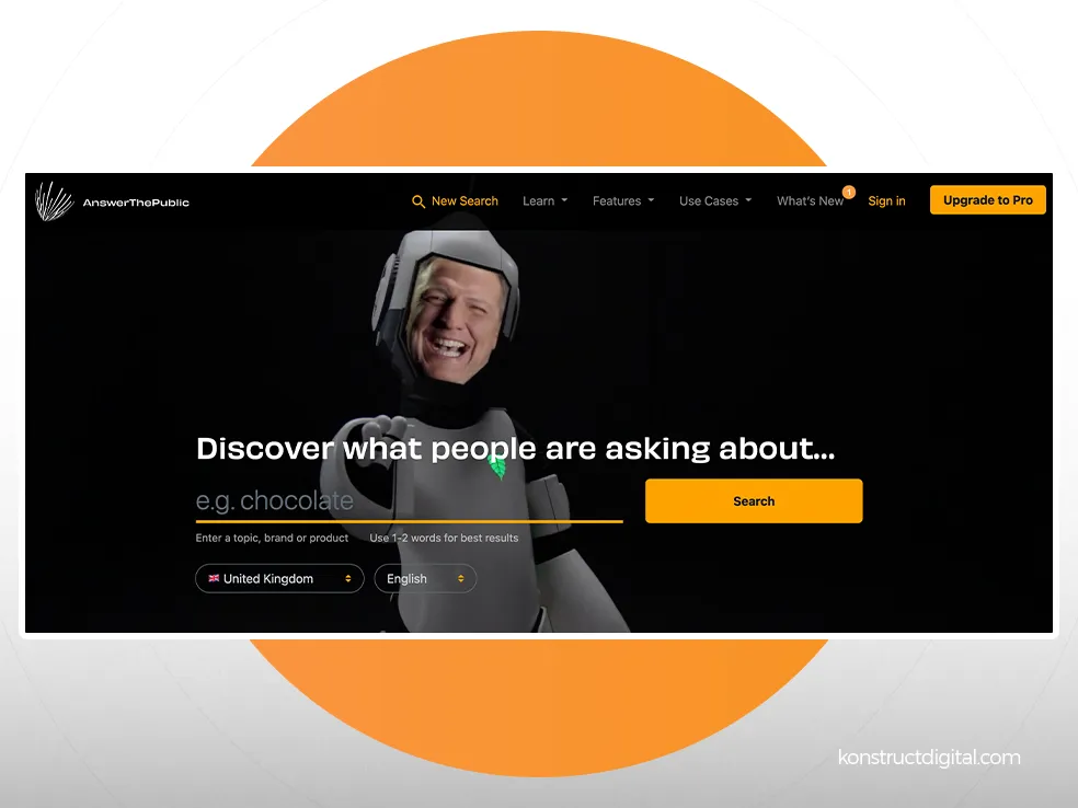 Answer the Public homepage