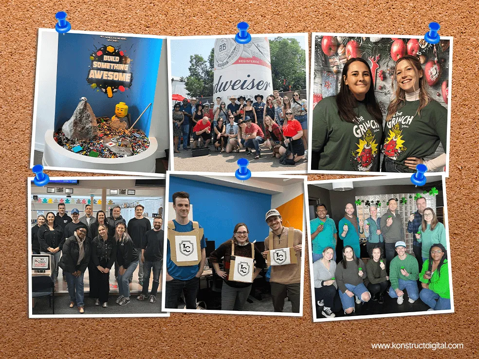 A collage of Konstruct Digital social events.