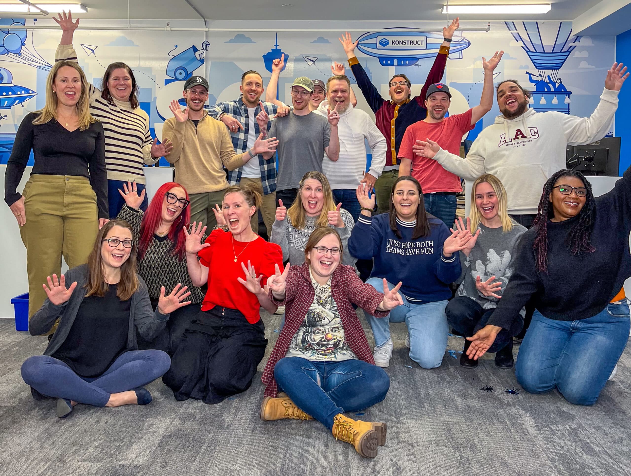 Konstruct staff cheering