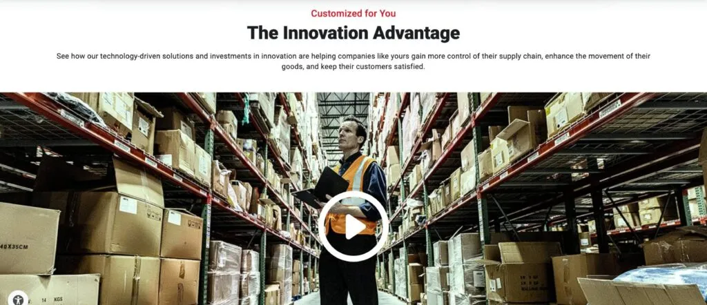 Screenshot of video on Ryder’s homepage