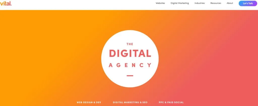 A screenshot of Vital Design’s homepage.