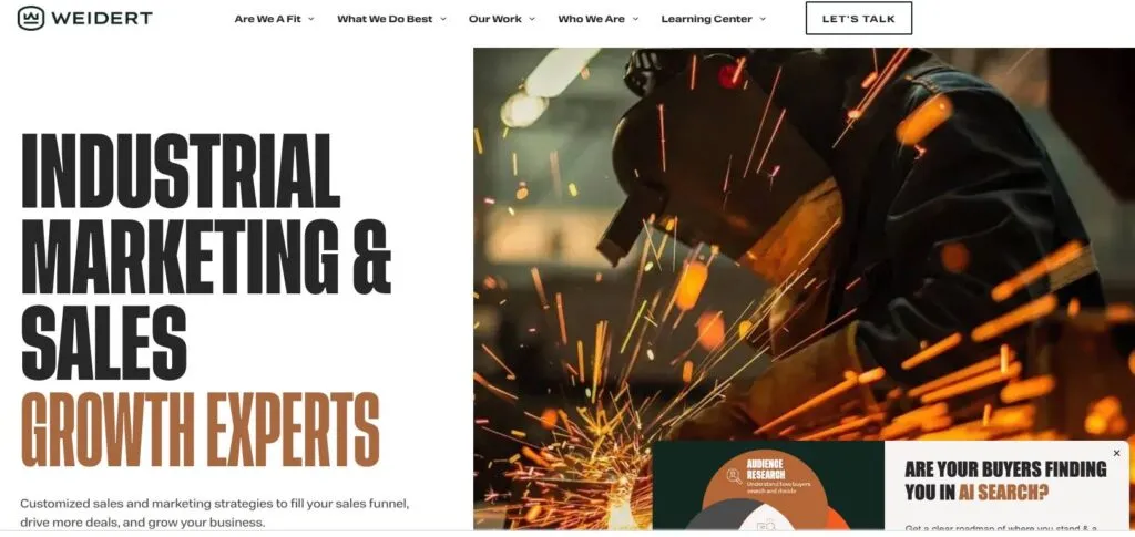 A screenshot of Weidert Group’s homepage.