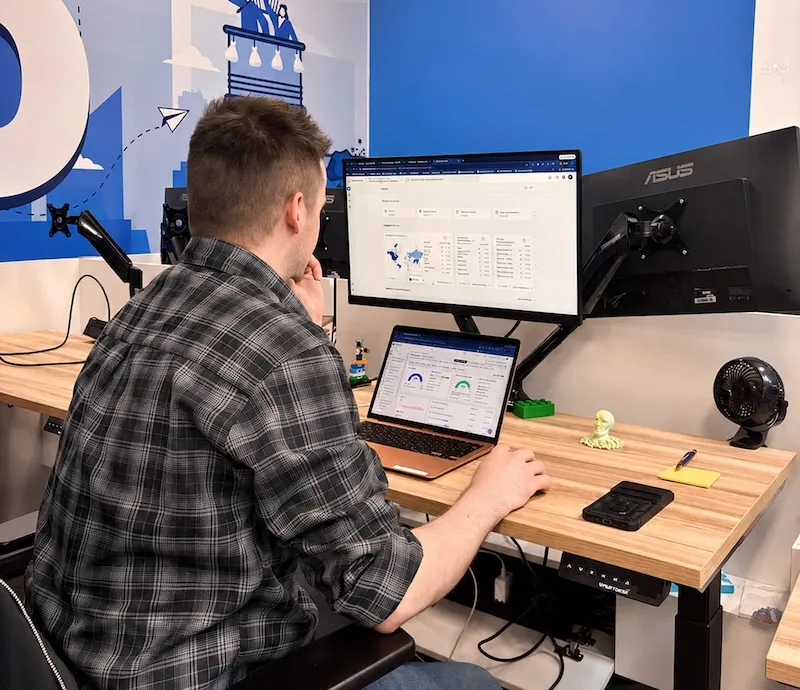 Senior strategist analyzing market performance and ad account data