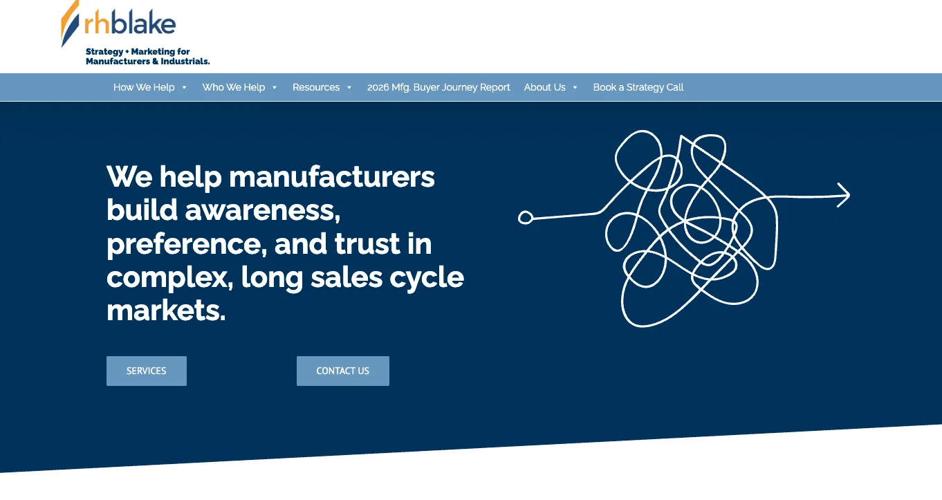 Screenshot of RH Blake’s homepage.