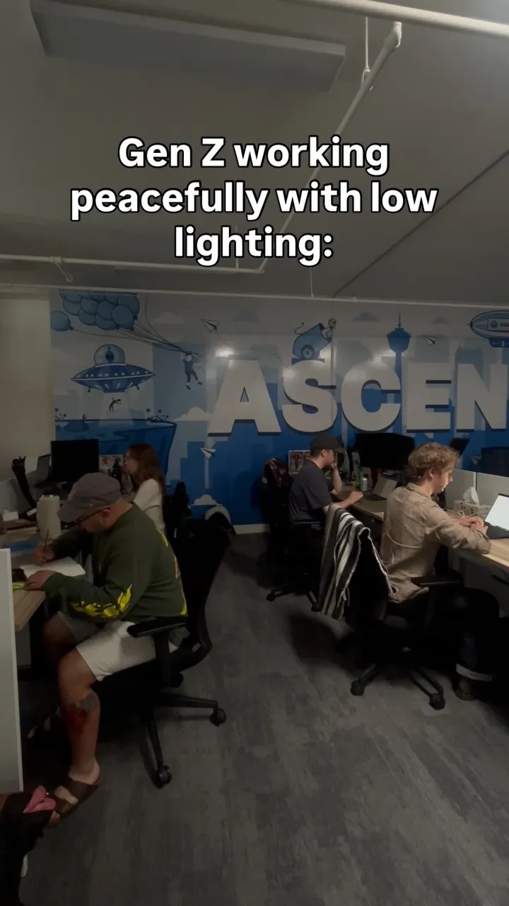What is it with millennials and the big light? 🤦 #genz #millennial #workculture #agencylife