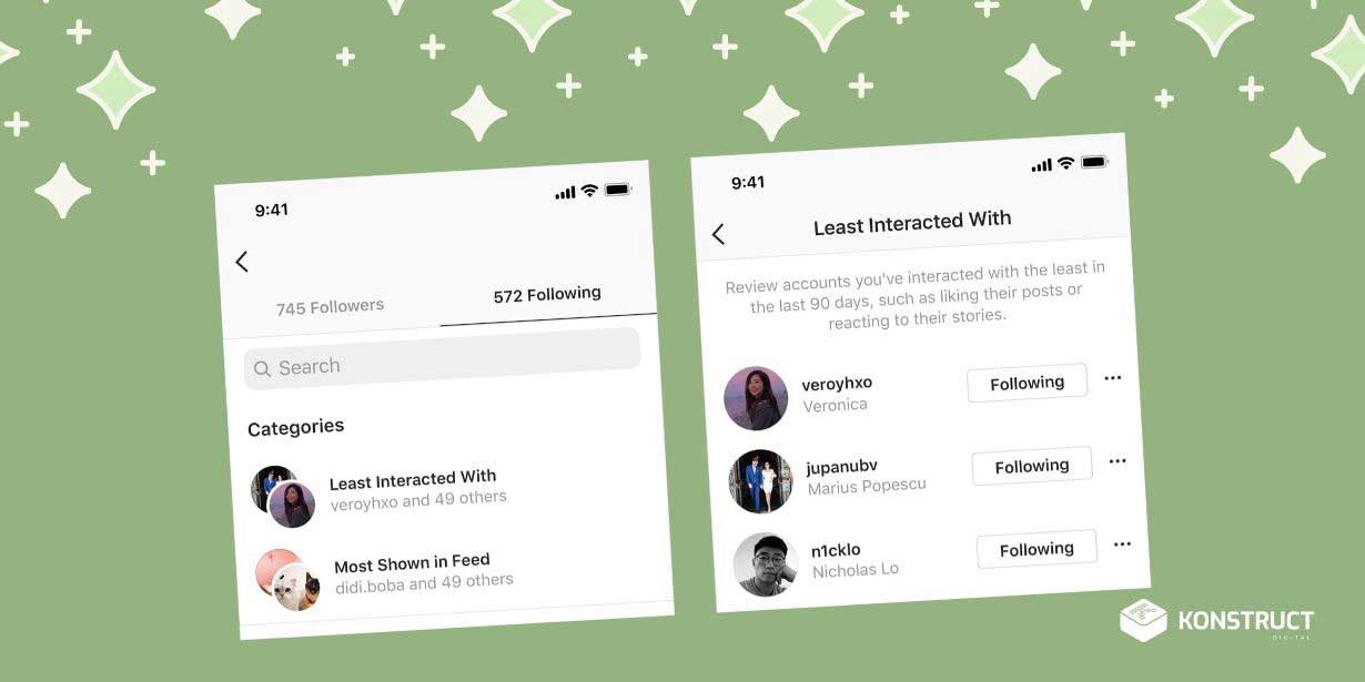 New Instagram Following Lists!
