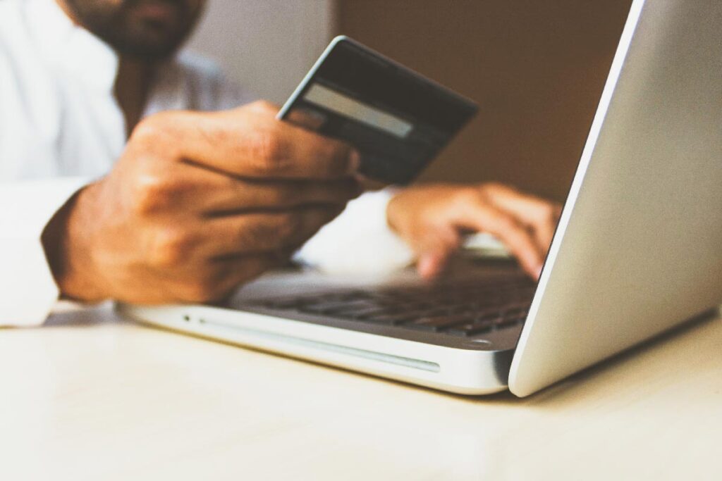 Online credit card purchase being made