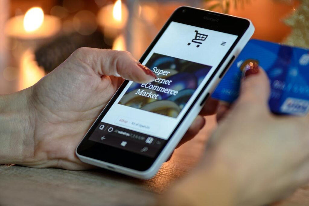 An online purchase being made on a smartphone
