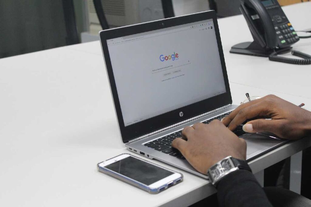 A Person Conducting a Google Search