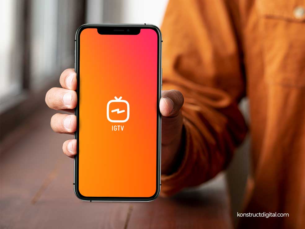 iPhone with IGTV logo on the screen