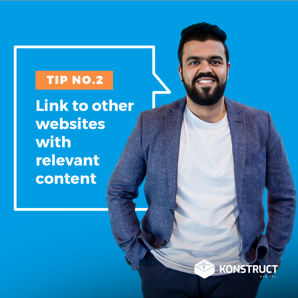 Tip No. 2: Link to other websites with relevant content