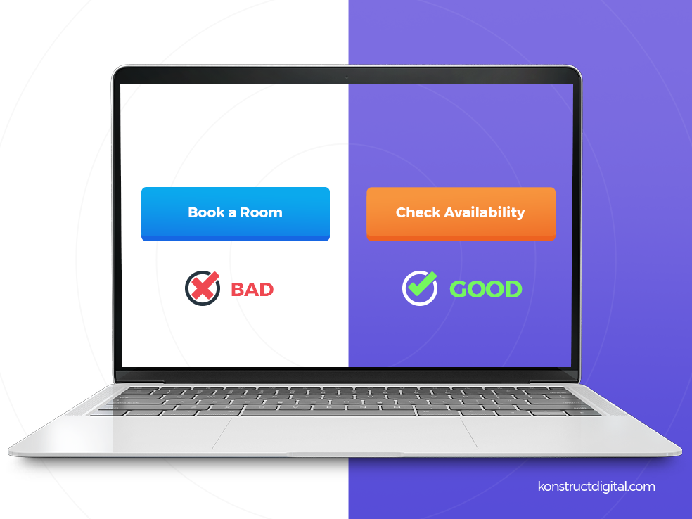 'Book a Room' microcopy vs. 'Check Availability' microcopy