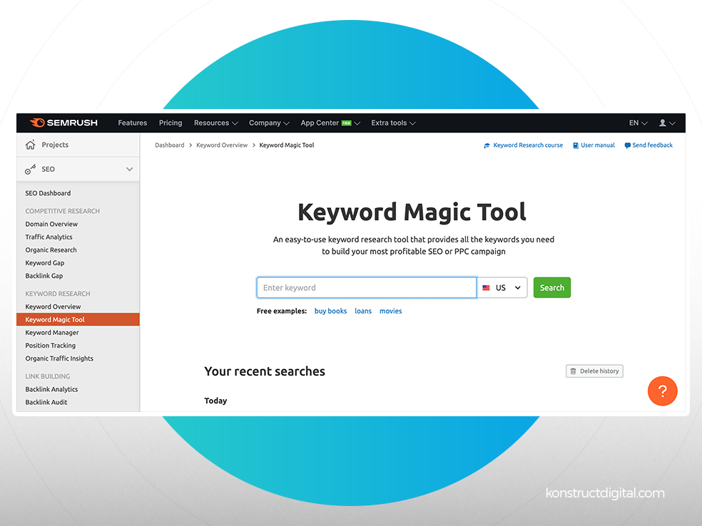 SEMrush keyword magic tool