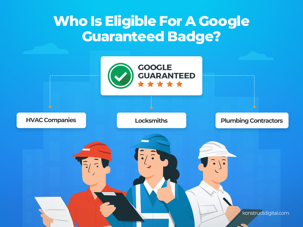 Plumber, HVAC technician, and locksmith with Google Guaranteed badges.