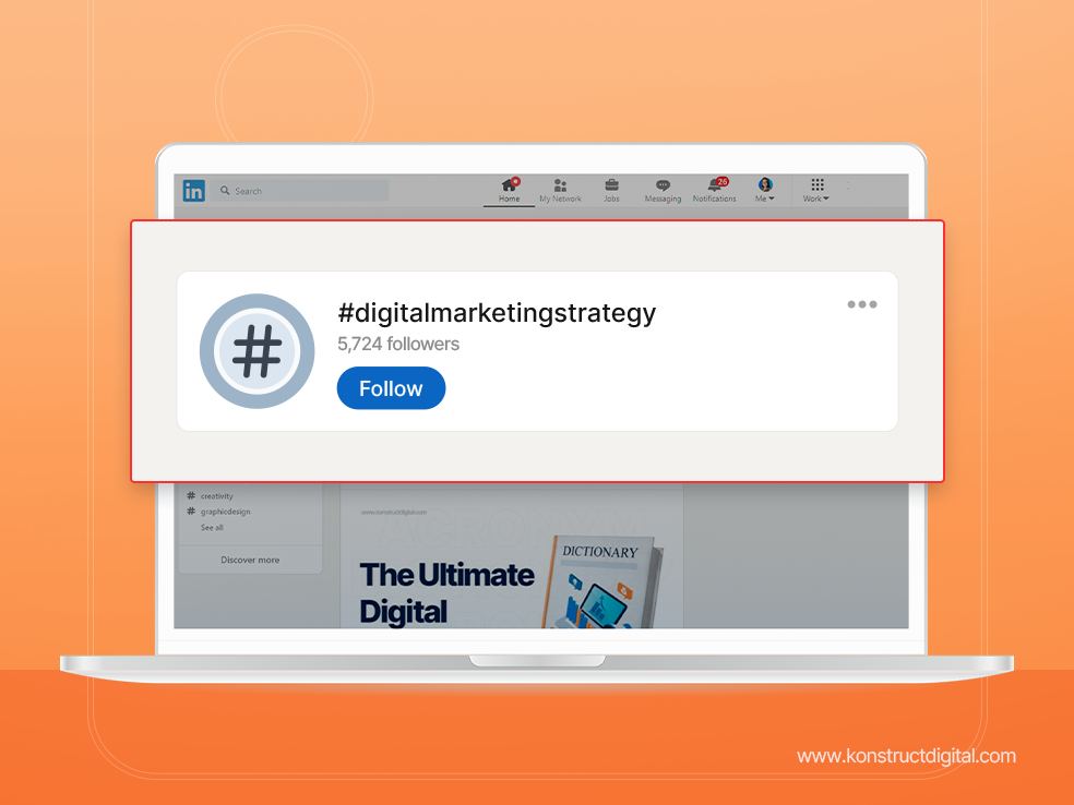 Digital marketing strategy hashtag example. 