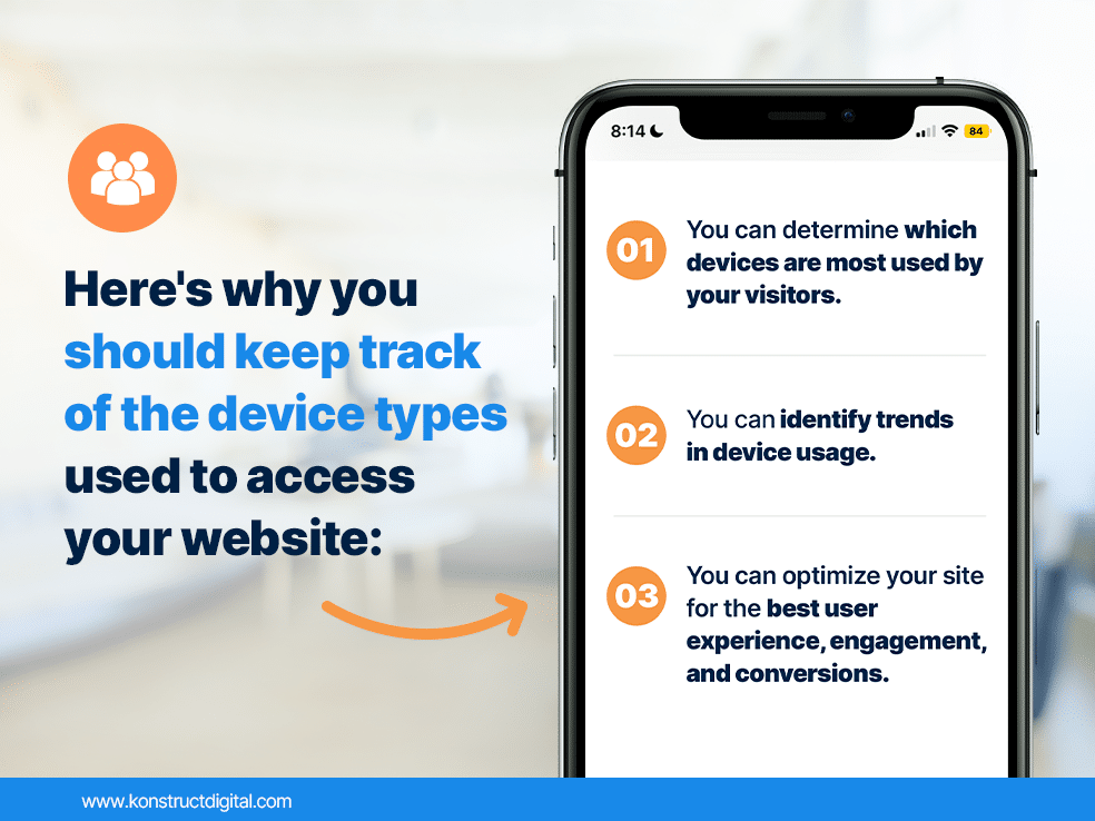Here's why you should keep track of the device types used to access your website with the following text on a mobile phone: You can determine which devices are most used by your visitors.
You can identify trends in device usage. You can optimize your site for the best user experience, engagement, and conversions.