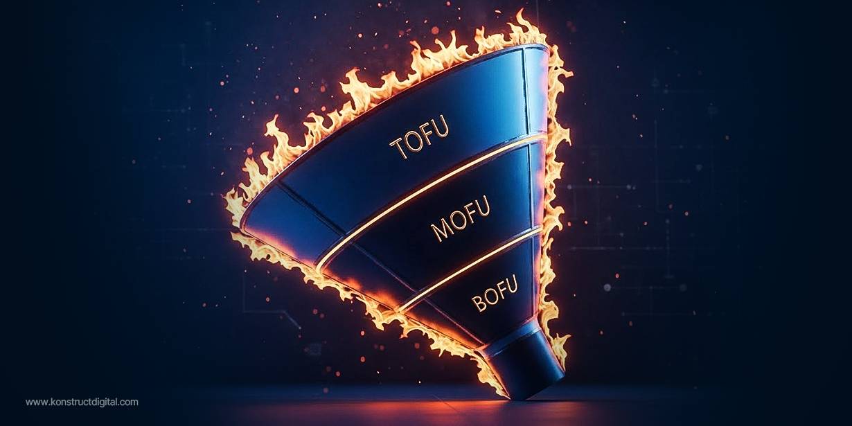 A marketing funnel on fire